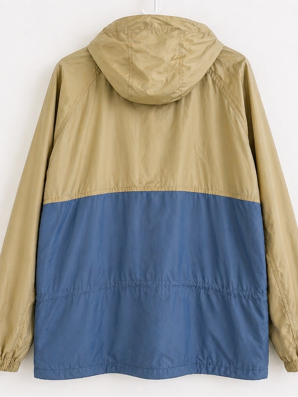 Helly Hansen Two-Tone Hooded Windbreaker Jacket - Tan & Blue - Picture 2 of 4